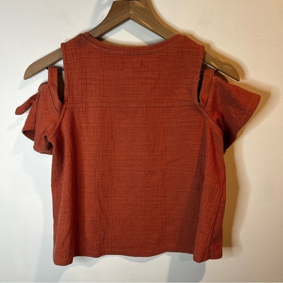 Women’s | Madewell Tie Cold Shoulder Textured Blouse | XXS - Picture 6 of 8